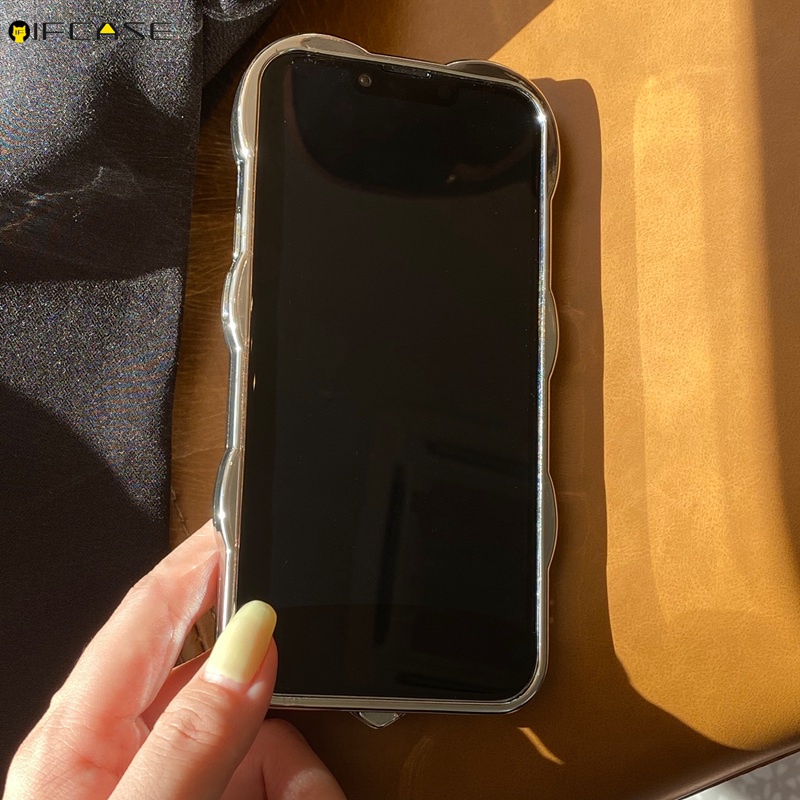 Ốp Điện Thoại Mạ Bạc Chống Sốc Trang Trí Hình Trái Tim 3D Cho iPhone 13 12 Pro Max