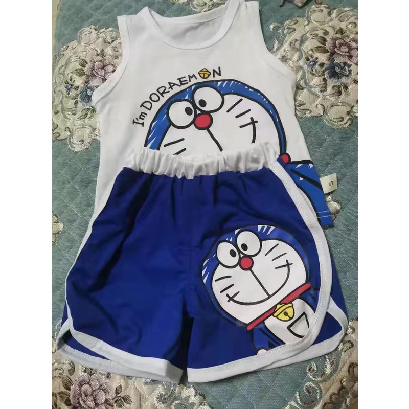 Set bộ đồ thun cộc tay hoạ tiết Doraemon cho bé trai & bé gái  N00876