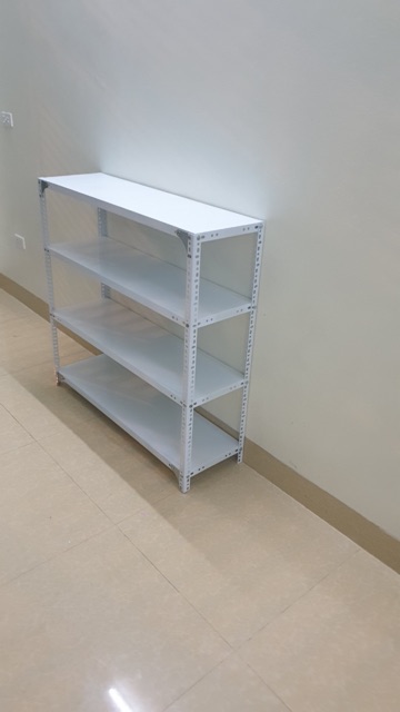 Kệ sắt v lỗ 4 tầng dài 1,2m rộng 0,3m cao 1,5m màu TRẮNG