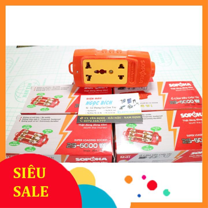 [SIÊU BỀN] Ổ Cắm Siêu Chịu Tải Sopoka 2S - 6000w, 2 Nồi Lẩu Vô Tư