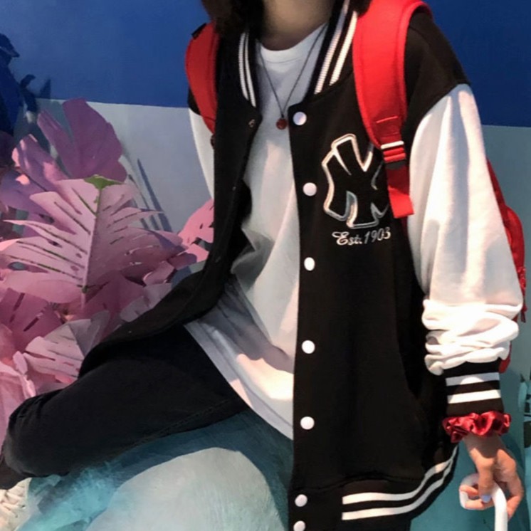 Áo khoác bóng chày dáng rộng thời trang cho nam nữ