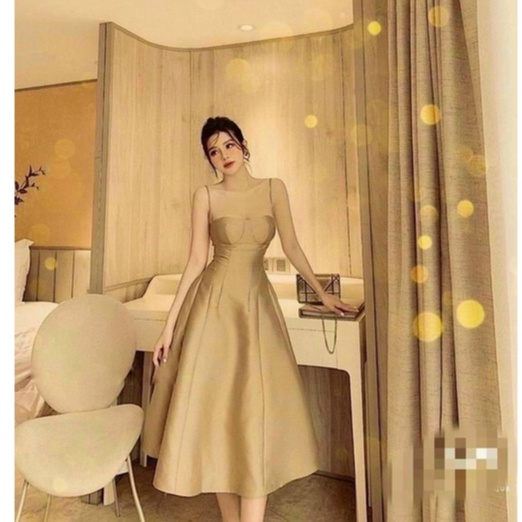 Váy đầm nữ dáng xòe hai dây có kèm mút dự tiệc sang chảnh STCLOTHING