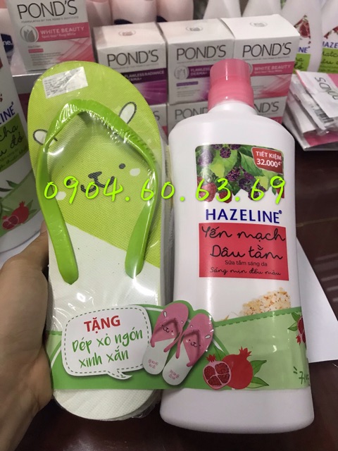 Sữa tắm Hazeline 670g ( hết tănng dép)