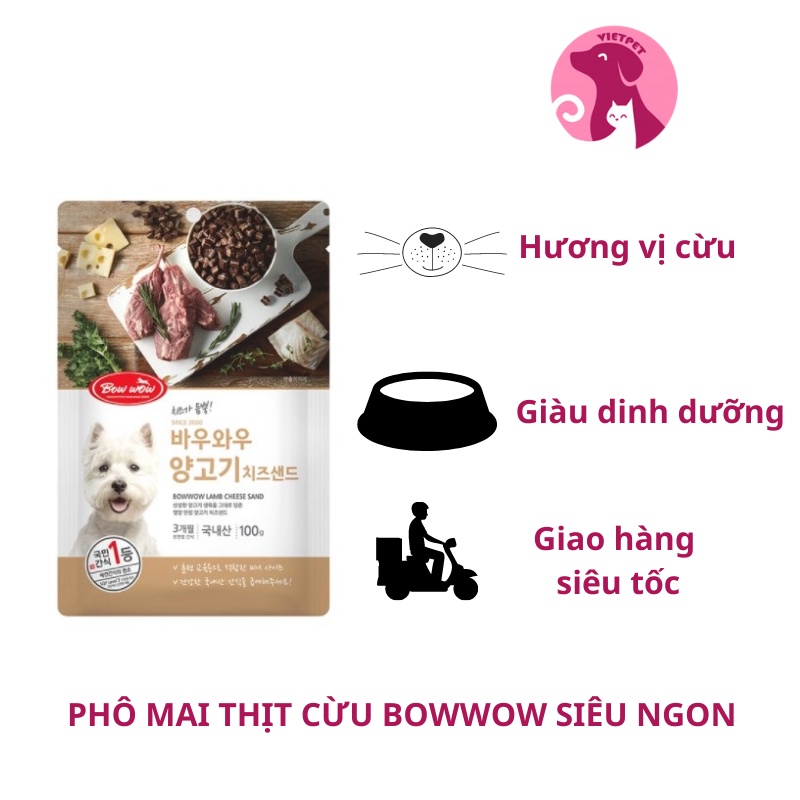 PHÔ MAI THỊT CỪU - Snack Cho Chó Bowwow