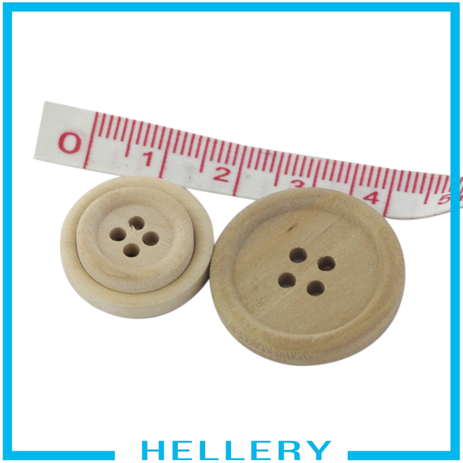 Bộ 50 Nút Gỗ Tròn Tự Nhiên 15 / 20 / 25mm Nhiều Họa Tiết Làm Đồ Thủ Công