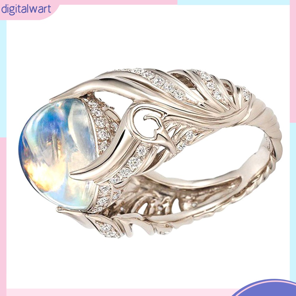 Nhẫn Đính Đá Mặt Trăng Nhân Tạo Thời Trang Dành Cho Nữ