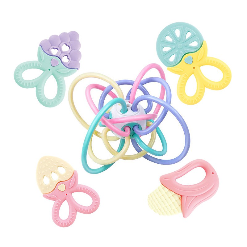 LEQIAZHIXING Baby Teether Molar Stick Baby Cắn Hải sản Đồ chơi hải sản Laiya Nhai Keo đeo tay Silicone Túi đồ chơi có thể nấu được