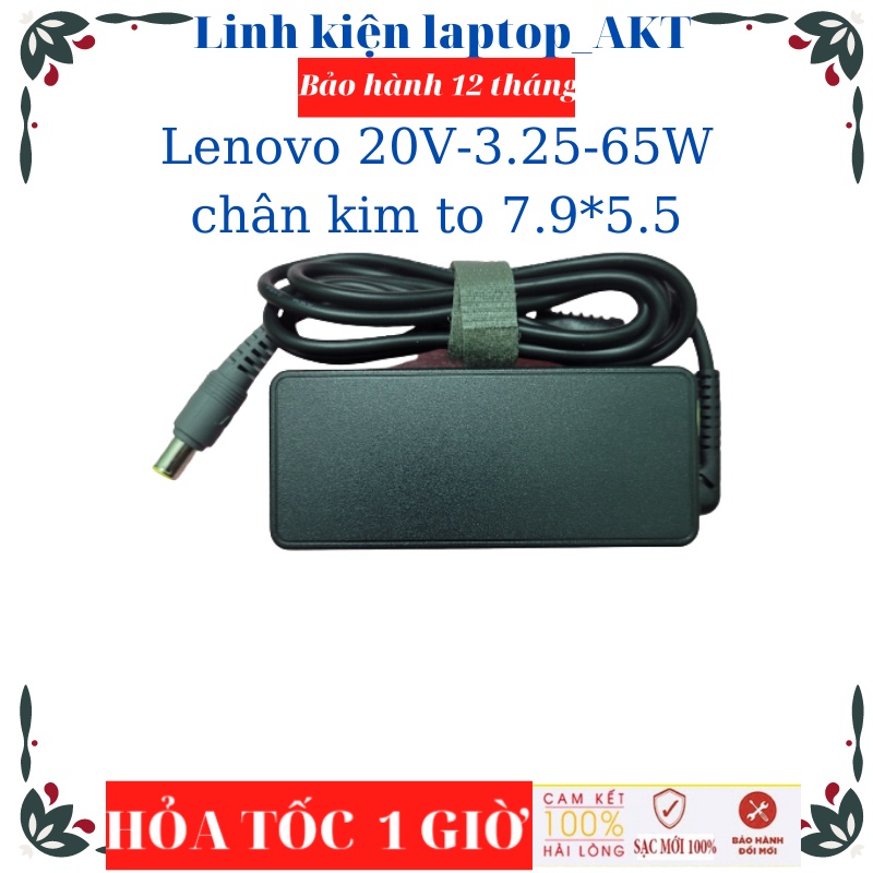 Sạc Lenovo 20V-3.25A-65W chân kim to ThinkPad E320 X200 X201 X220 X230 X220t E530 T430 T430U T430S T430SI T510 T510I