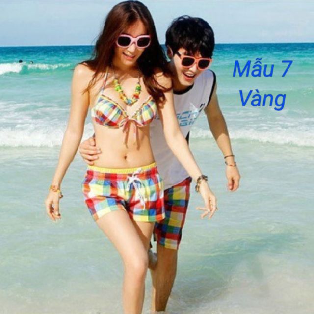 Quần đôi đi biển( sẵn size XL cho nam nữ mẫu xanh vằn cuối) | BigBuy360 - bigbuy360.vn