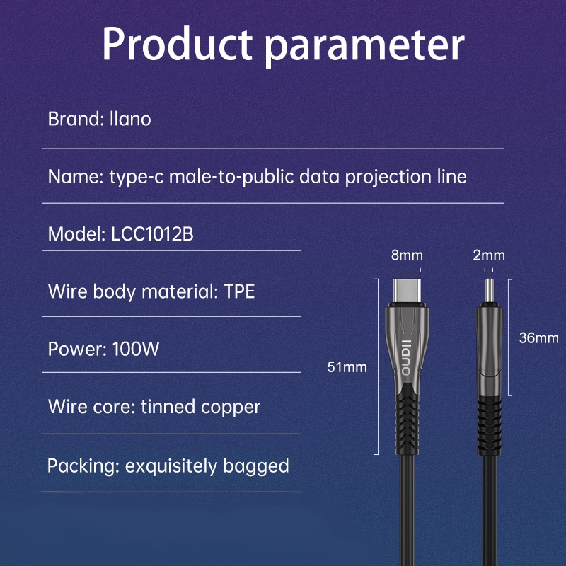 Cáp sạc llano cổng USB Type C sang Type C 5A 100W 4K/60HZ truyền dữ liệu nhanh chóng cho Macbook