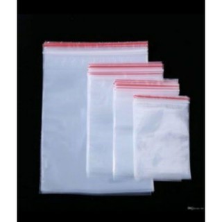 Túi zip trong viền đỏ 50g nhiều size