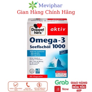 Doppelherz aktiv omega 3 1000mg dha,epa.bổ sung phát triển trí não,thị lực.hộp 80 viên