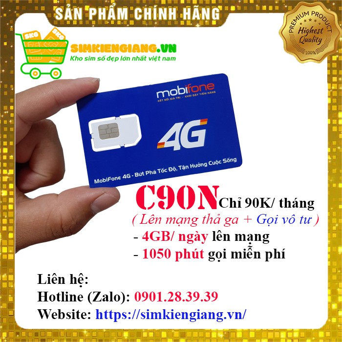 [ HOT 05] SIM SỐ ĐẸP MOBIFONE 4G GÓI CƯỚC C90N #250K