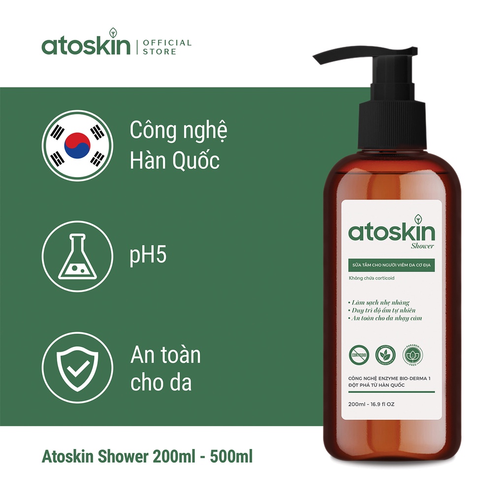 Sữa tắm Atoskin hỗ trợ cho người viêm da cơ địa không Coticoid