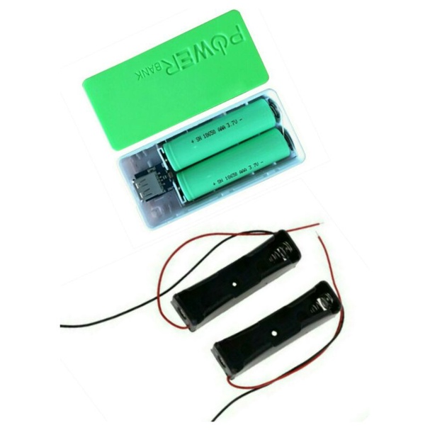 ✅2 Khay Sạc Pin 18650 , Hộp Sạc pin 2x18650 cổng USB, nhựa ABS bền đẹp