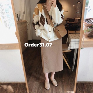 Áo khoác len quả trám style hàn quốc - ảnh thật
