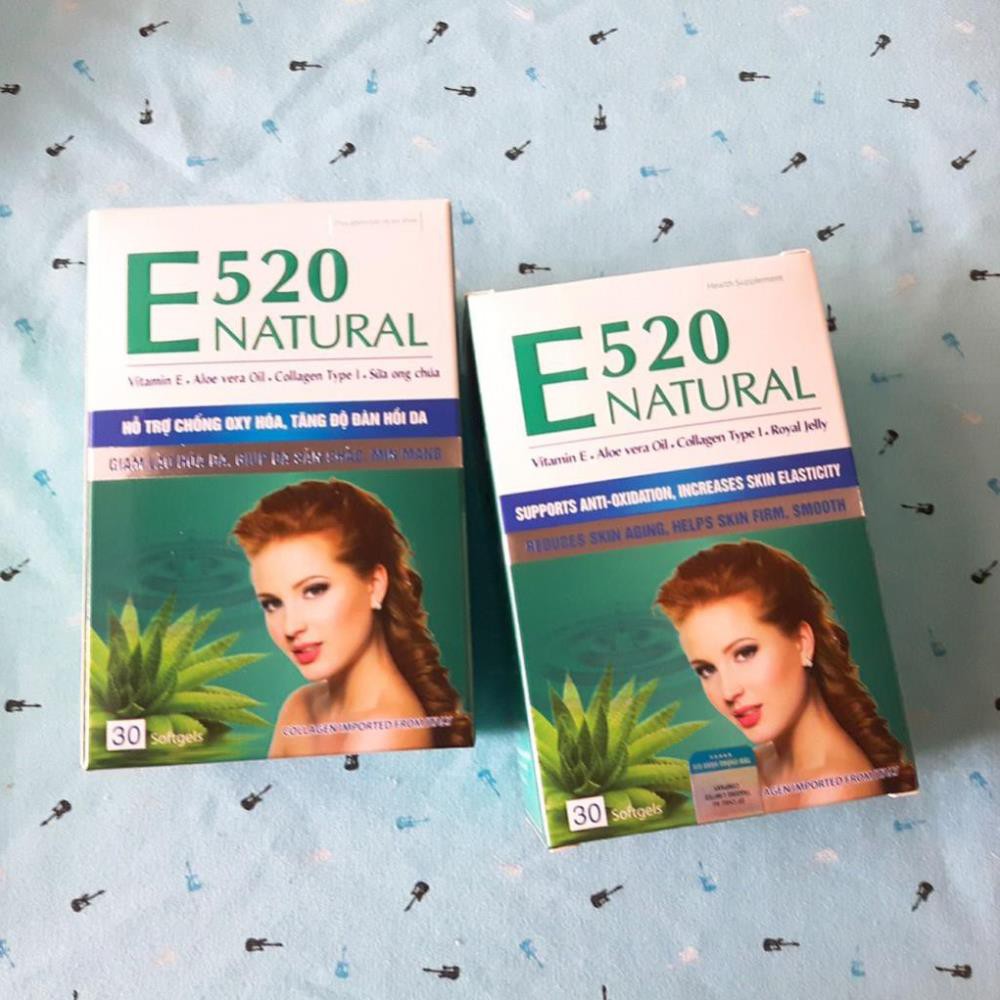 Viên uống Vitamin E 520 Natural hỗ trợ chống Oxy hóa, làm đẹp da hộp 30 viên | BigBuy360 - bigbuy360.vn