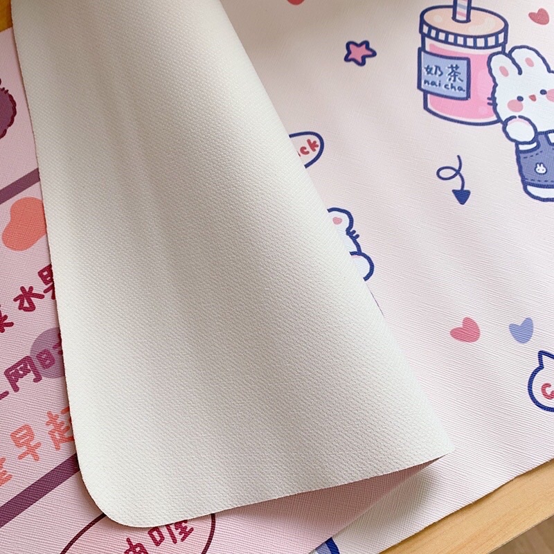 Miếng lót chuột cỡ lớn kích thước 66*30cm, lót bàn phím laptop, pad chuột chống trượt không thấm nước hoạt hình cute