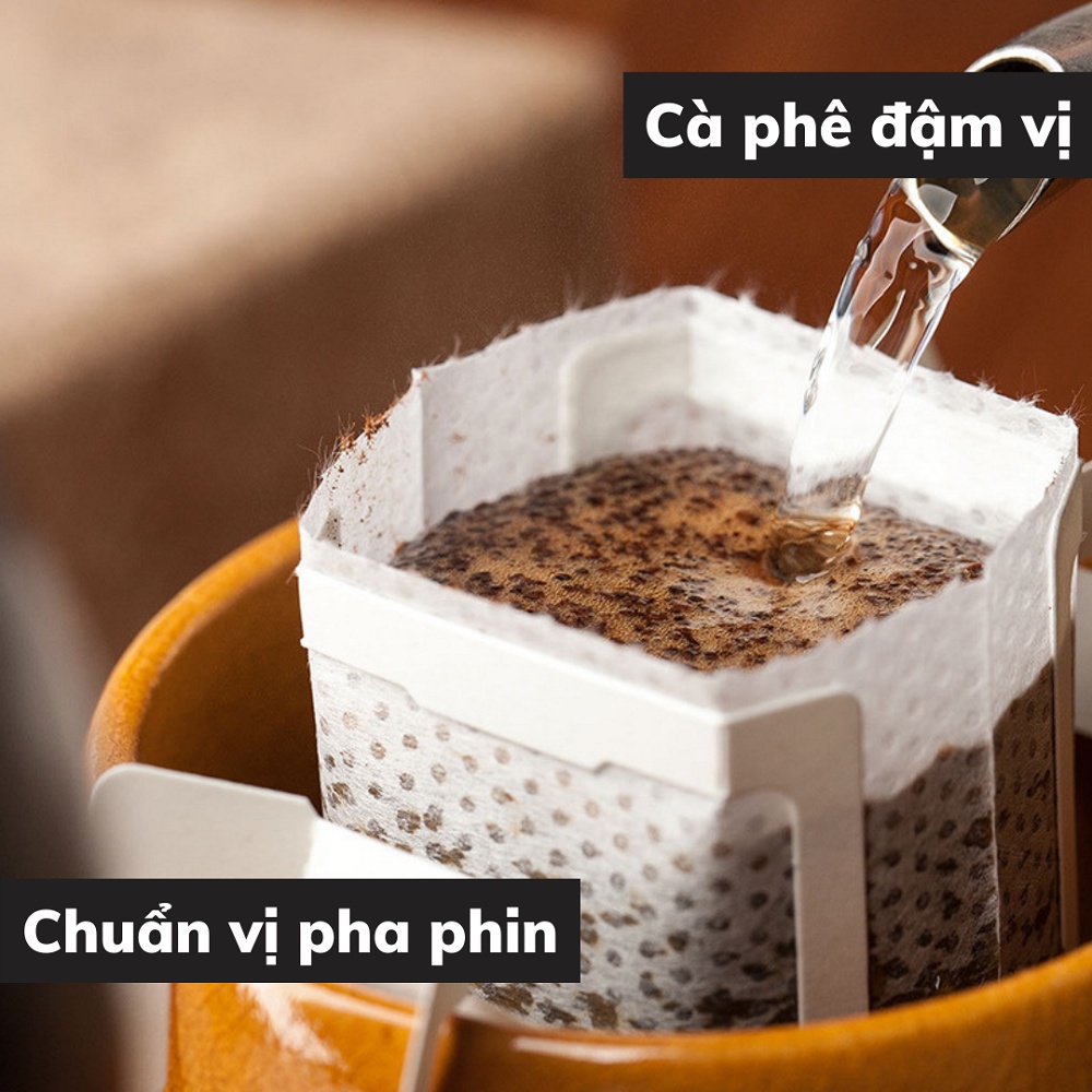 Túi lọc cà phê phin giấy pha cafe nguyên chất cà phê rang xay Robusta Arabica nhỏ gọn tiện lợi mang đi du lịch