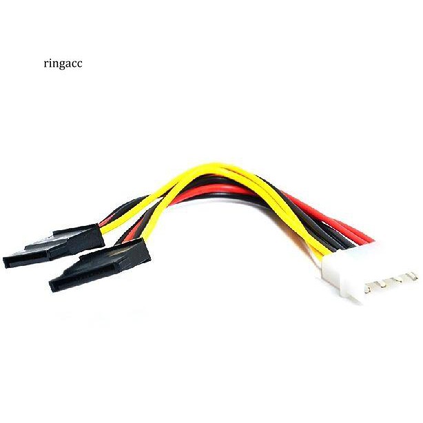 Dây cáp điện 1 đầu IDE 4 chấu Molex với 2 đầu SATA 15 chấu dành cho ổ cứng