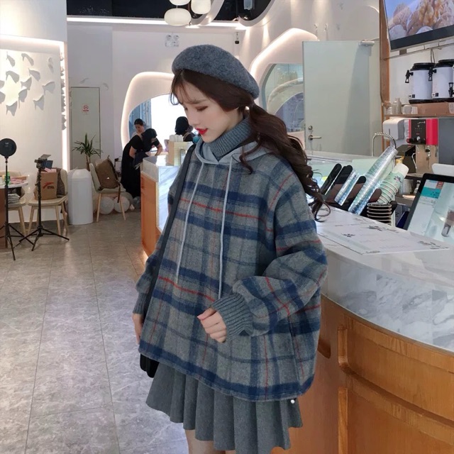 - Áo hoodie phối len