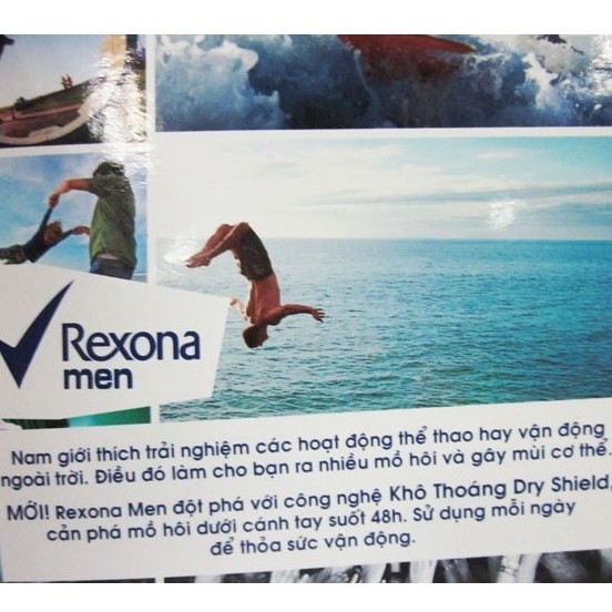 Lăn ngăn mùi Rexona Men Invisible + Antibacterial 50ml