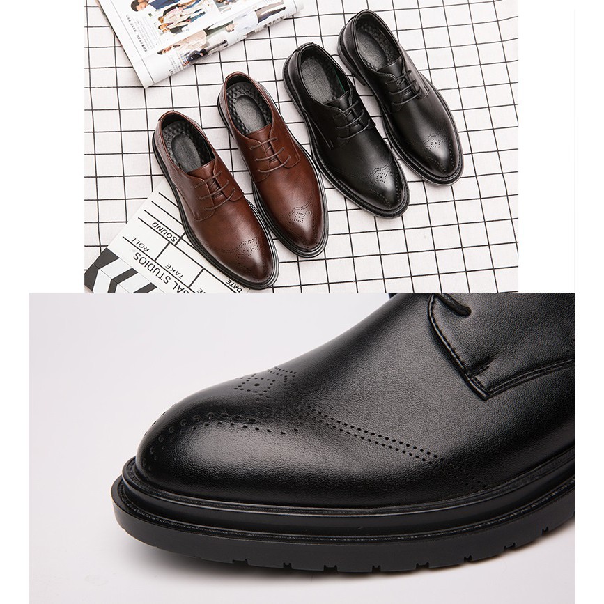 Elegant elegant leather lacing shoes for men
