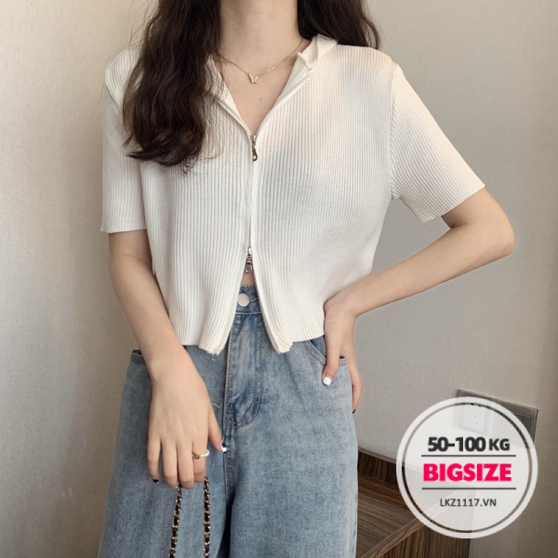 Áo thun hoodie Bigsize Áo croptop nữ form rộng tay ngắn cổ chữ v mùa hè Phong cách Hàn Quốc Thời Trang tiểu thư cá tính xinh đẹp cho người mập béo