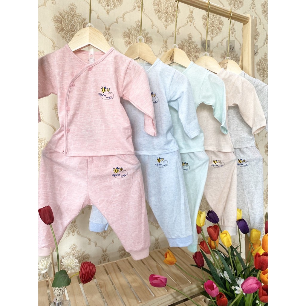 Bộ dài tay UNCHI chất cotton cao cấp, khuy lệch QATE137, quần áo cho bé Namkidshop