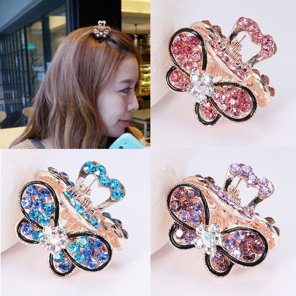 Kẹp Tóc Càng Cua Mini Hình Bướm Nhiều Màu Thời Trang Cho Nữ