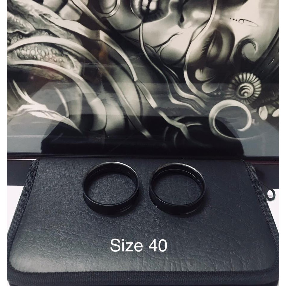 KHUYÊN NONG TAI INOX VIỀN MỎNG ĐEN SZ 40MM