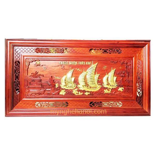 Tranh Thuận Buồm Xuôi Gió Gỗ Hương 127cmx67cmx5cm