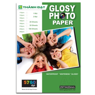GIẤY IN ẢNH 2 MẶT 300G KHỔ A3