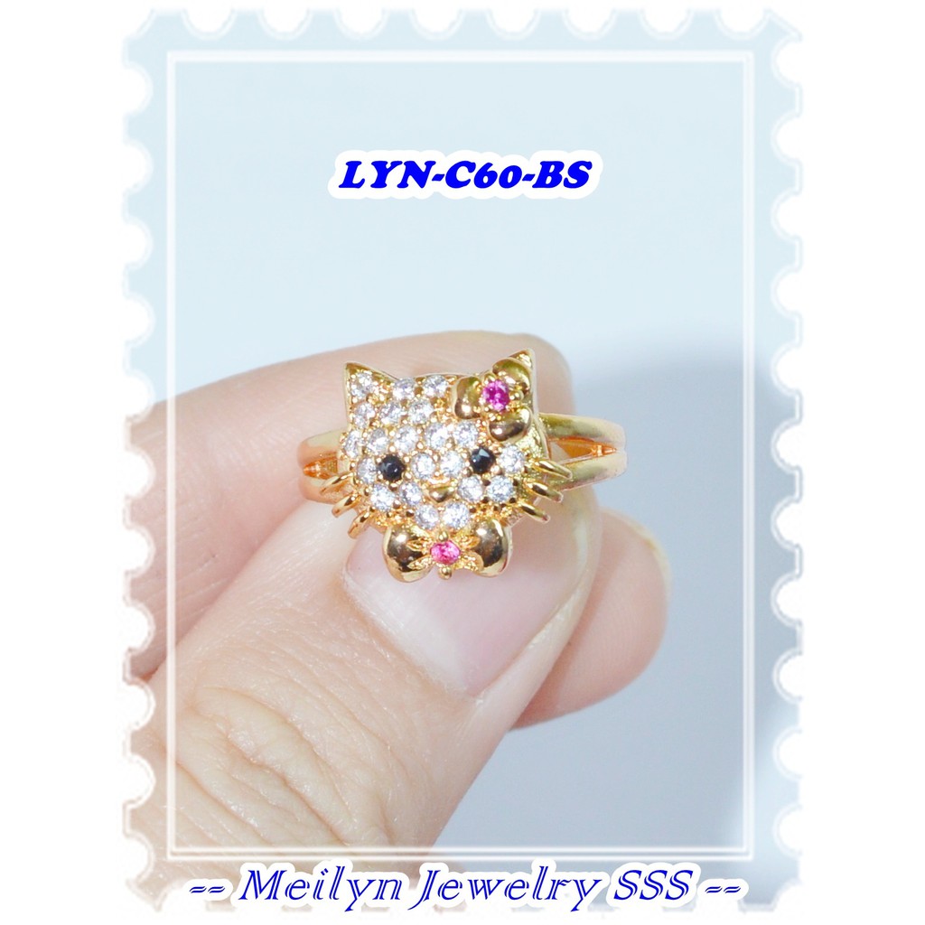 Nhẫn Mạ Vàng 18k Lyn-C60-Bs Hình Mèo Kitty