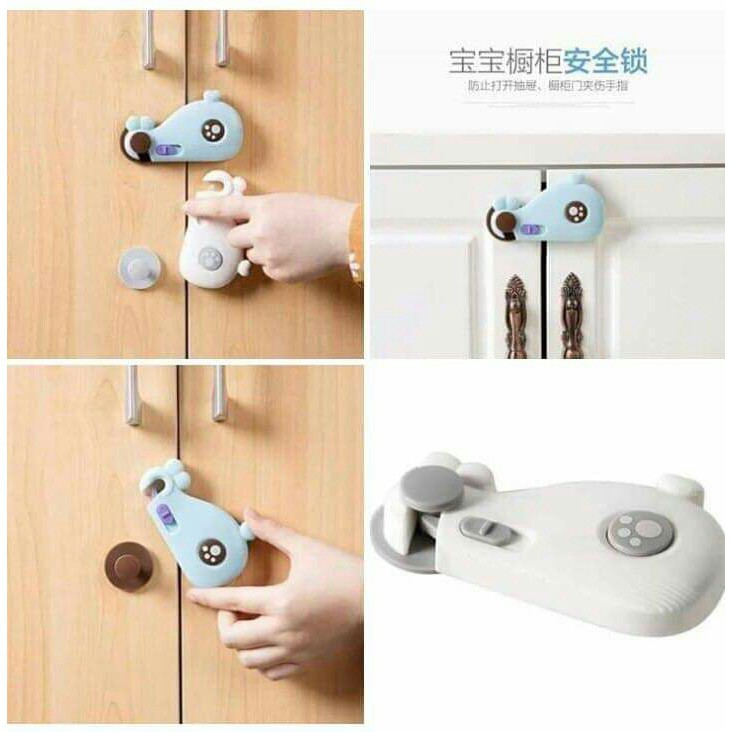 [Hot]-Khóa Tủ Lạnh An toàn Cho Bé Hình Cá Heo