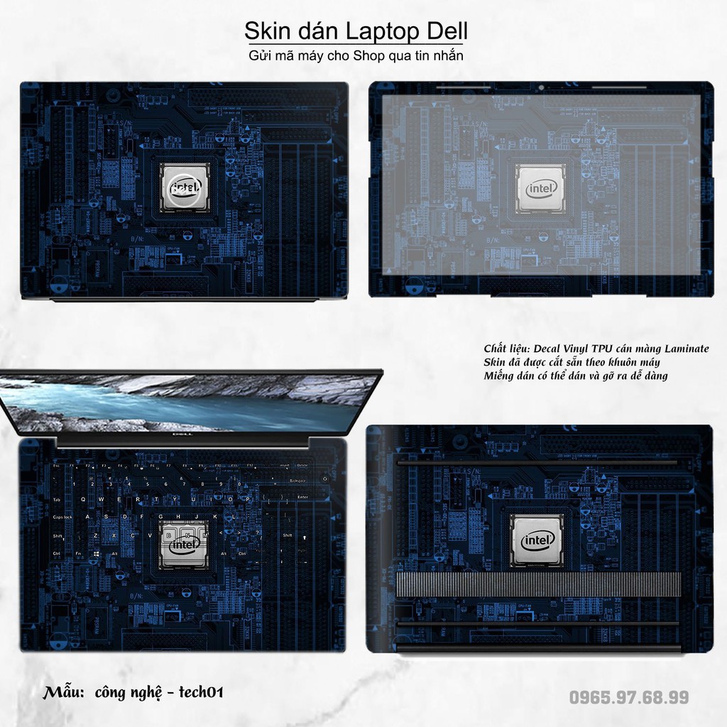 Skin dán Laptop Dell in hình Công nghệ (inbox mã máy cho Shop)