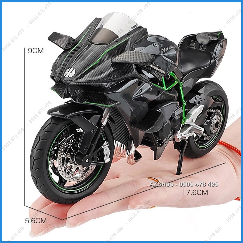 Xe Mô Hình Kawa Ninja H2R - Tỉ Lệ 1:12 - H1toy Tq - Bạc - 8701