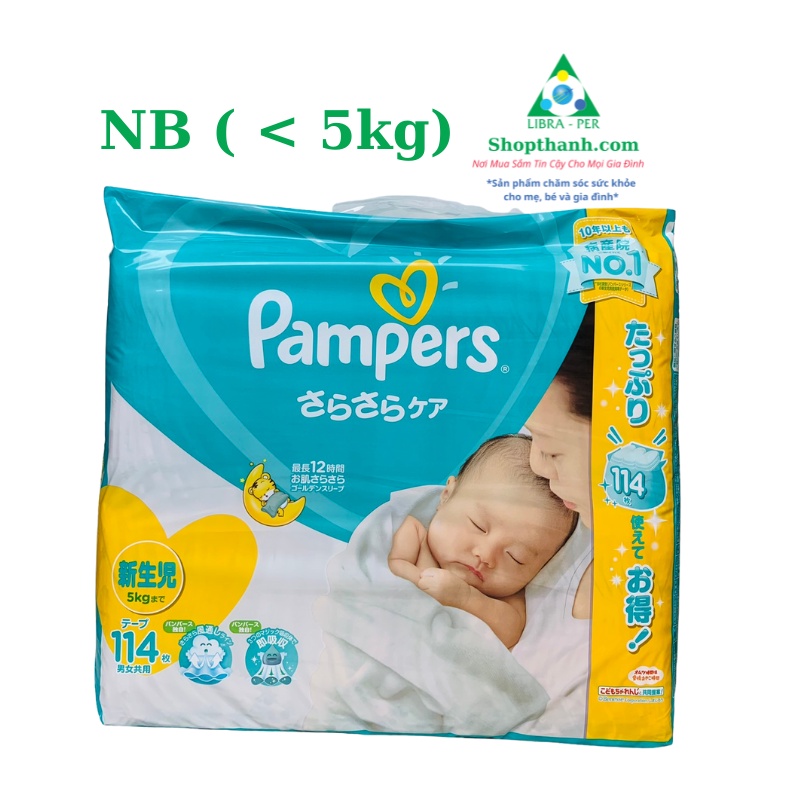 Bỉm  Pampers nội địa Nhật dán/quần đủ size NB96, S104, M80, L60, XL50, XXL32
