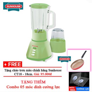 Máy xay sinh tố SUNHOUSE SHD5112 + Tặng chảo CT18C + Tặng thêm móc dính cường lực