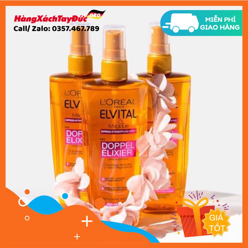 Tinh dầu dưỡng tóc Loreal ELVITAL Oil Magidue DOPPEL ELIXIER 200ml - hàng của Đức