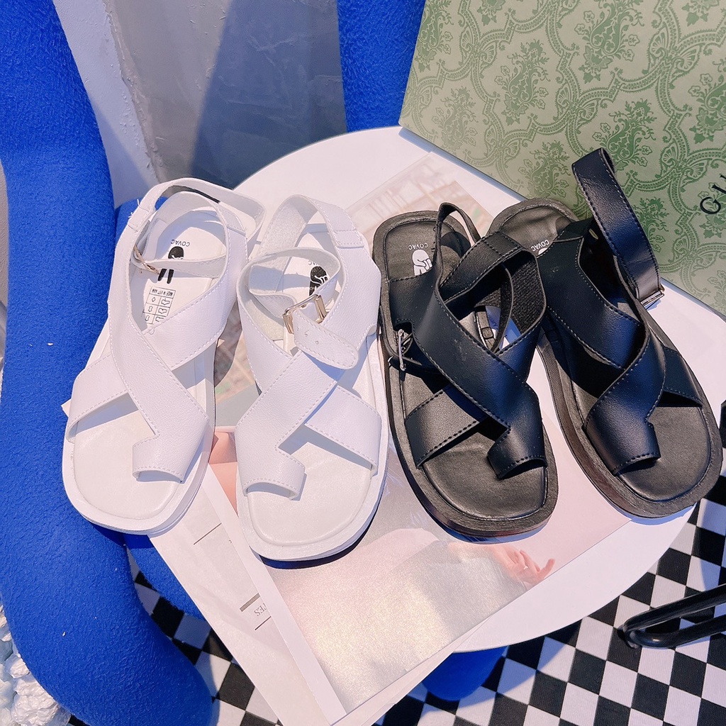 Sandal đế dày cho nữ xỏ ngón quai da mềm nhẹ đi êm chân giá rẻ - Mã S61