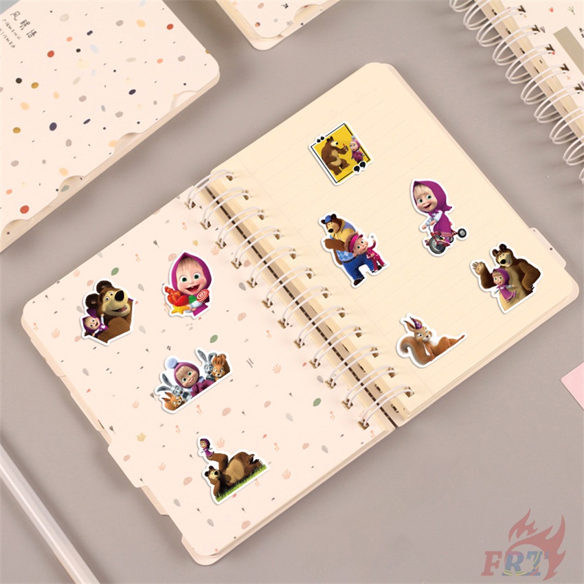 ❉ Hình Dán Dòng Masha and the Bear Series 01 ❉ Bộ 50 Sticker Chống Thấm Nước Họa Tiết Doodle Hợp Thời Trang