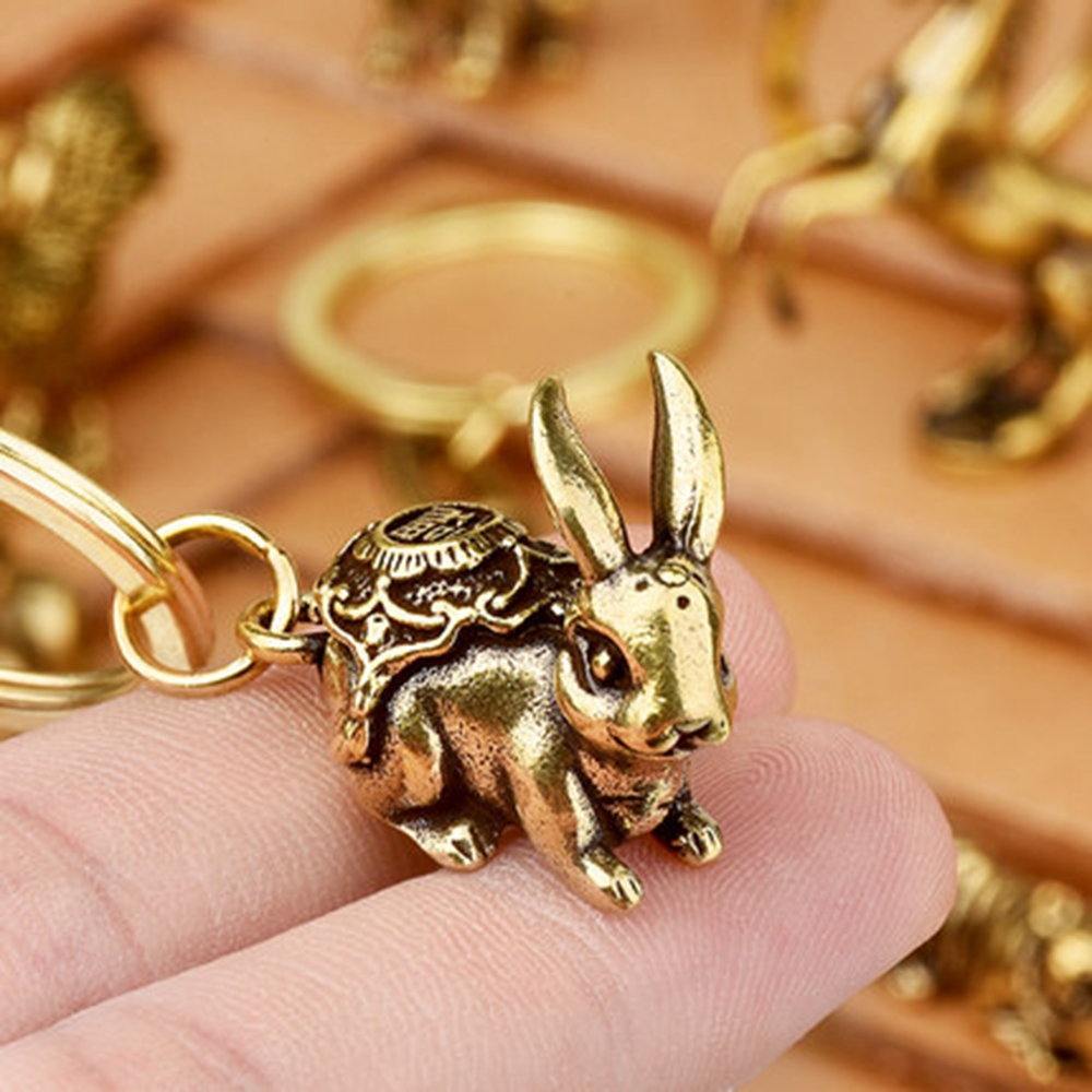 Đồ trang trí Chú Bò Bằng Đồng Nguyên Chất Có 12 Kiểu Khác Nhau Để Treo Chìa Khóa