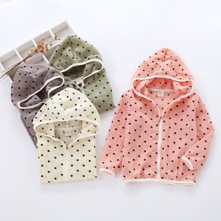 Áo chống nắng bé gái/bé trai hạn chế tia uv cho trẻ em hoạ tiết chấm bi