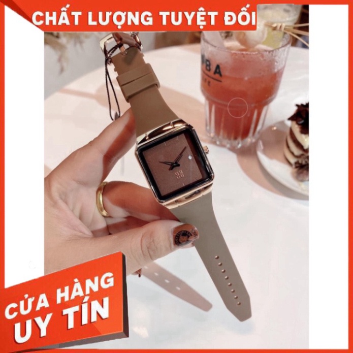 Đồng hồ nữ Guou mặt vuông dây silicone cao cấp, phong cách thời thượng bảo hành 12 tháng