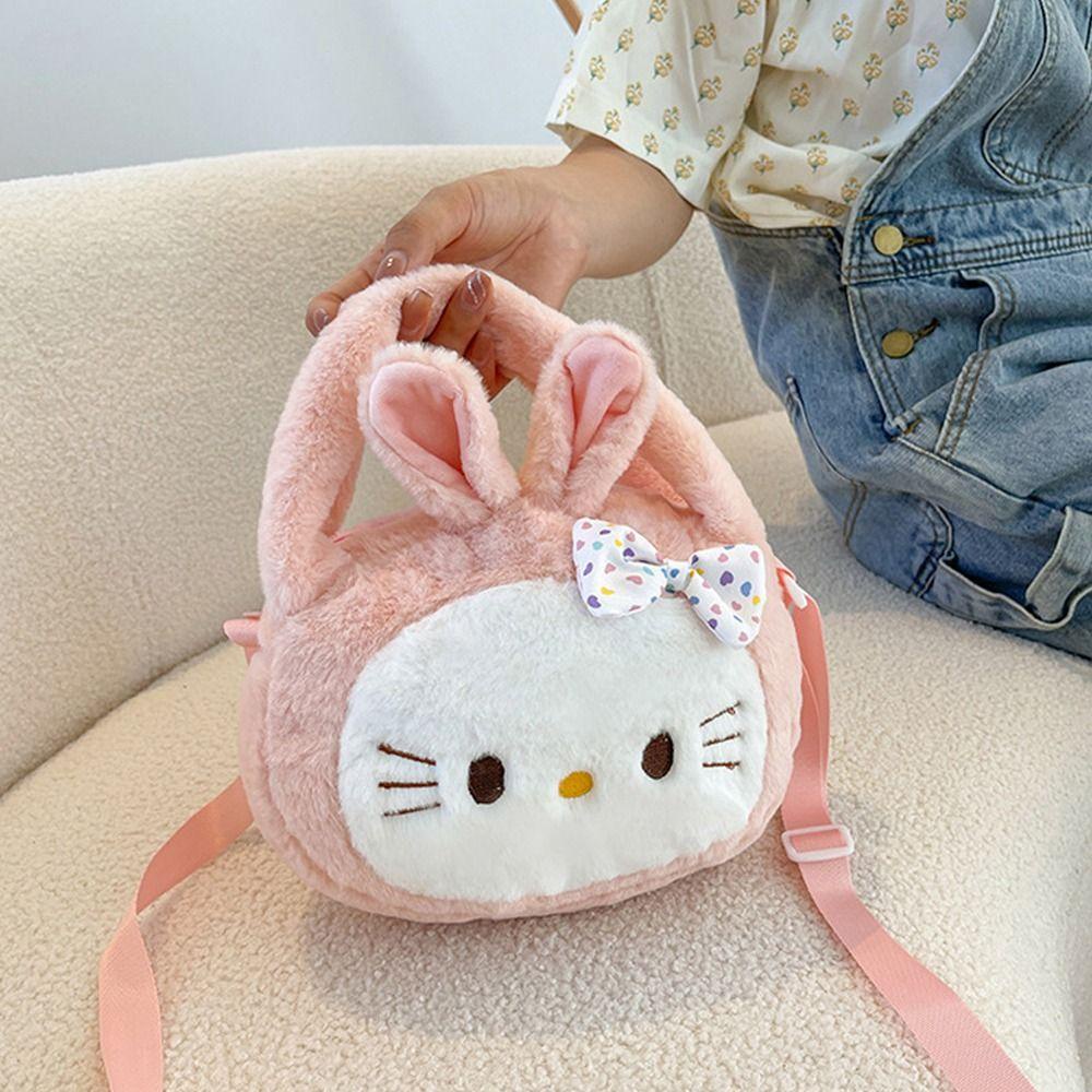 Túi Đeo Chéo Hình Pikachu Nhồi Bông Hoạt Hình Cỡ Lớn Phong Cách Nhật Bản Cho Bé Gái