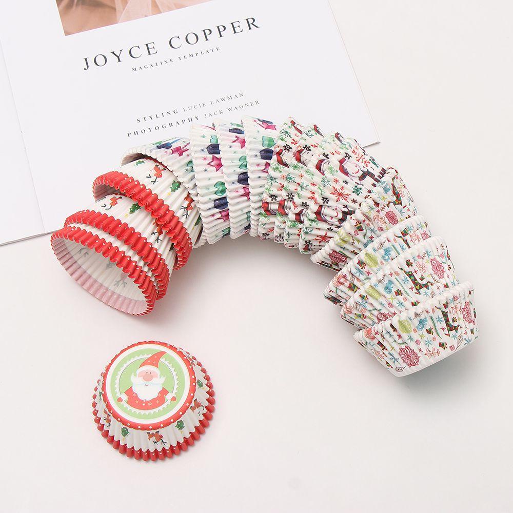 Set 100 Cốc Giấy Đựng Bánh Cupcake Trang Trí Giáng Sinh