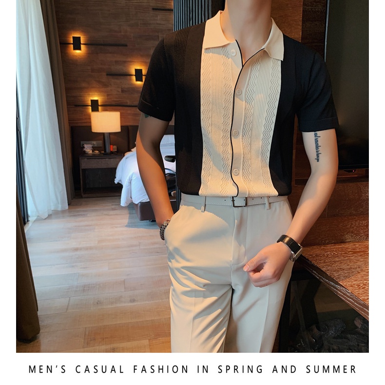 Áo polo Hàn Quốc, áo polo nam PL03 vải lụa dệt kim cao cấp