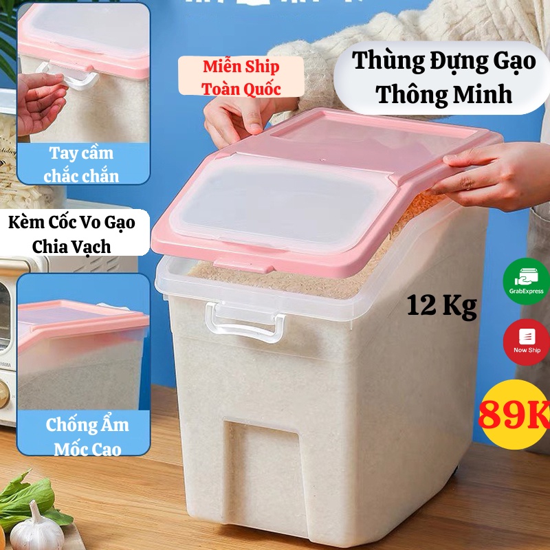 Thùng Đựng Gạo Thùng Đựng Đồ Thông Minh Tiện Dụng Cho Gia Đình Kèm Cốc Đong Gạo Chia Vạch Gia.dung.hoang.anh