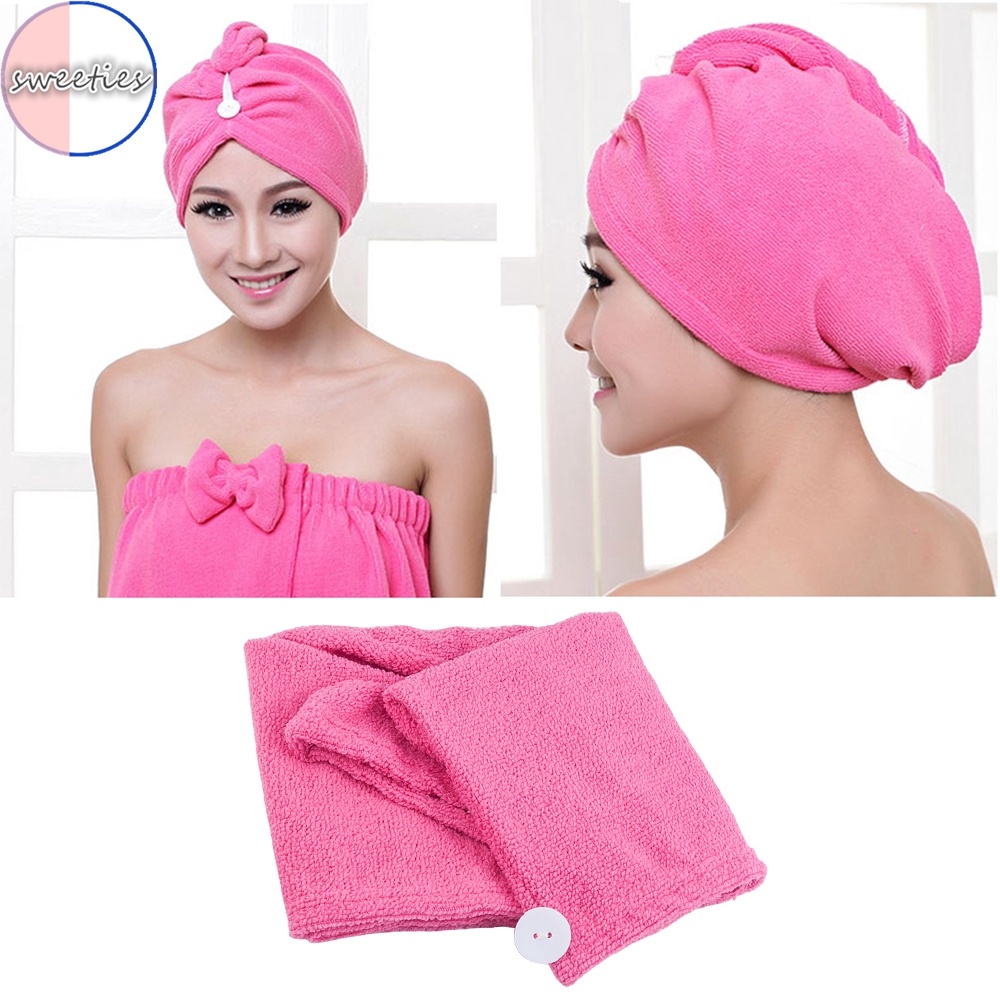 Khăn Quấn Đầu Bằng Sợi Micro Dày Dặn Nhanh Khô Tiện Dụng Cho Gia Đình